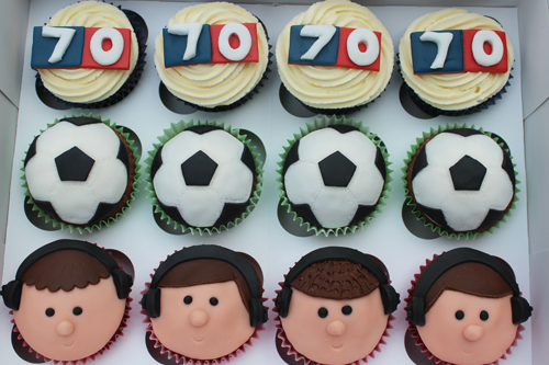 70th Birthday Cupcakes for a Soccer Saturday fan