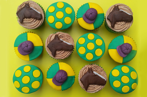 Cupcakes themed on the famous race horse Kauto Star