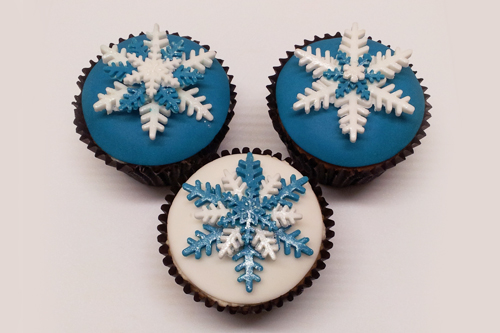 Blue and white snowflakes for a winter celebration